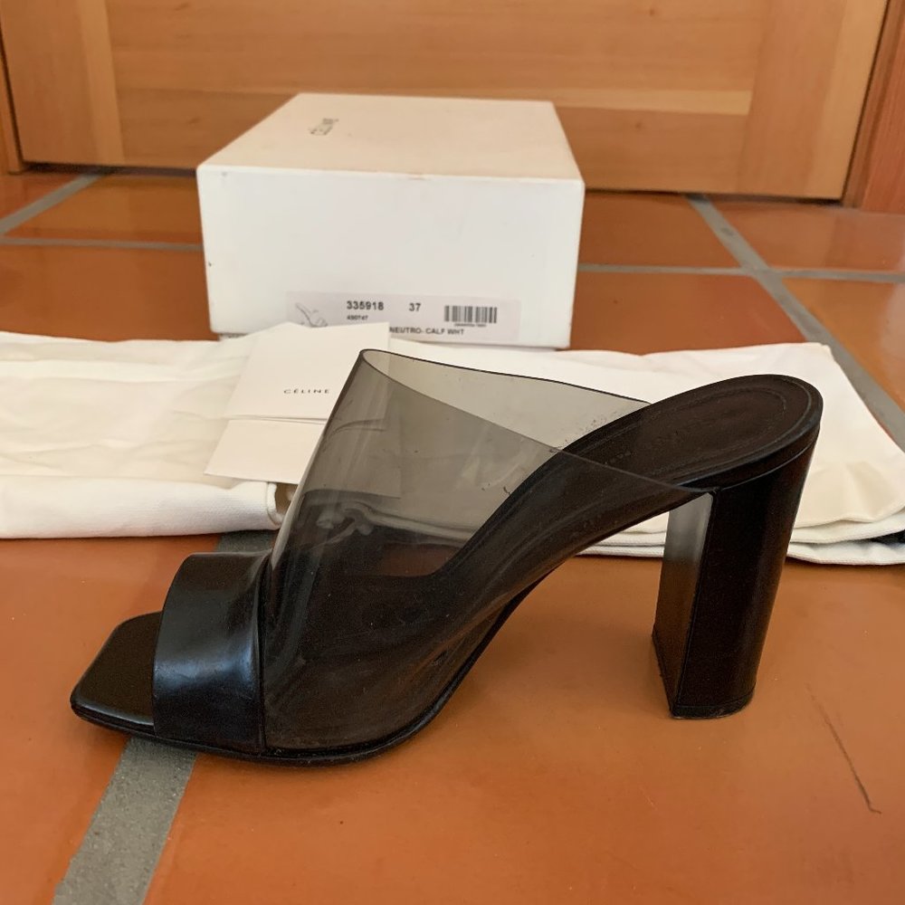 Celine 37 Vinyl Neutro Calf Mule - worn once